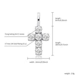 925 Silver CROSS Pendant Iced CZ Women's Pendant Hip Hop Jewelry