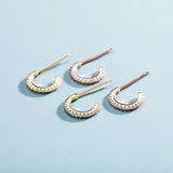 925 Silver Hook Earrings Iced Out Cubic Zirconia Women Jewelry