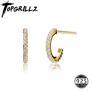 925 Silver Hook Earrings Iced Out Cubic Zirconia Women Jewelry