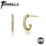 925 Silver Hook Earrings Iced Out Cubic Zirconia Women Jewelry