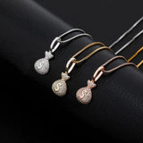 925 Silver Money Bag Pendant Iced Out CZ Hip Hop Jewelry