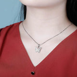 925 Silver Butterfly Pendant CZ Hip Hop Jewelry Gift Women