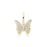 925 Silver Butterfly Pendant CZ Hip Hop Jewelry Gift Women