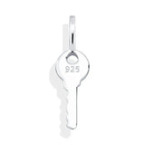 925 Silver Key Pendant Iced Zircon Necklace for Women