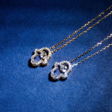 925 Silver Palm Pendant Necklace Iced Zircon Charm Jewelry
