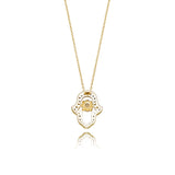 925 Silver Palm Pendant Necklace Iced Zircon Charm Jewelry