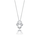 925 Silver Palm Pendant Necklace Iced Zircon Charm Jewelry