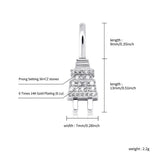 925 Silver Plug 3D CZ Pendant High Hip Hop Jewelry Gift Women