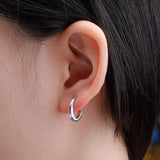 925 Silver Round Glossy Earrings Silver Rose Iced Out Jewelry Gift