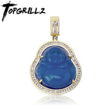 Buddha Pendant Cubic Zirconia Necklace Hip Hop Jewelry Gift