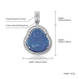 Buddha Pendant Cubic Zirconia Necklace Hip Hop Jewelry Gift