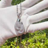 Boxing Gloves Pendant Necklace Iced CZ Men's Hip Hop Jewelry