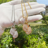 Boxing Gloves Pendant Necklace Iced CZ Men's Hip Hop Jewelry