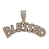 BLESSED Pendant Necklace Hip Hop Iced Out Cubic Zircon Jewelry