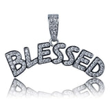 BLESSED Pendant Necklace Hip Hop Iced Out Cubic Zircon Jewelry