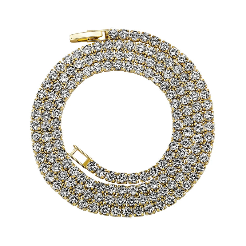 Micro Tennis Necklace 2.5-5mm Iced CZ Chain w/ Clasp Hip Hop Jewelry