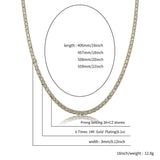 Micro Tennis Necklace 2.5-5mm Iced CZ Chain w/ Clasp Hip Hop Jewelry