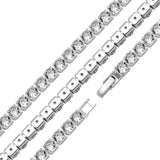Micro Tennis Necklace 2.5-5mm Iced CZ Chain w/ Clasp Hip Hop Jewelry