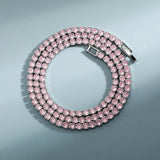 Micro Tennis Necklace 2.5-5mm Iced CZ Chain w/ Clasp Hip Hop Jewelry