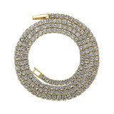 Micro Tennis Necklace 2.5-5mm Iced CZ Chain w/ Clasp Hip Hop Jewelry