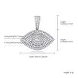 Evil Eye Pendant Necklace Iced Out Micro Pave Cubic Zirconia Hip Hop Jewelry