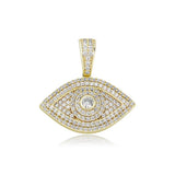 Evil Eye Pendant Necklace Iced Out Micro Pave Cubic Zirconia Hip Hop Jewelry