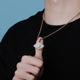 Evil Eye Pendant Necklace Iced Out Micro Pave Cubic Zirconia Hip Hop Jewelry