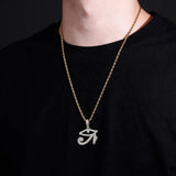 Horus Pendant Necklace with Tennis Chain Iced Out CZ Hip Hop Rock Jewelry