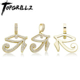 Horus Pendant Necklace with Tennis Chain Iced Out CZ Hip Hop Rock Jewelry