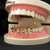 Light Yellow Rose Plated Hip Hop Teeth Drip Grillz Caps Bottom Grill