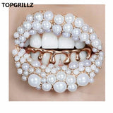 Light Yellow Rose Plated Hip Hop Teeth Drip Grillz Caps Bottom Grill
