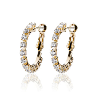 Big Hoop Baguette Earrings Iced Out Bling CZ Hip Hop Jewelry For Gift
