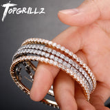 Big Hoop Baguette Earrings Iced Out Bling CZ Hip Hop Jewelry For Gift