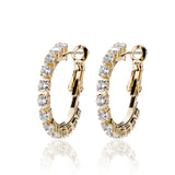 Big Hoop Baguette Earrings Iced Out Bling CZ Hip Hop Jewelry For Gift