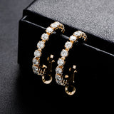 Big Hoop Baguette Earrings Iced Out Bling CZ Hip Hop Jewelry For Gift