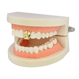 Gold Plated Single Top Grillz Cap With CZ Stone Hip Hop Tooth Grill
