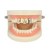 Gold Plated Single Top Grillz Cap With CZ Stone Hip Hop Tooth Grill