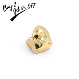 Gold Plated Single Top Grillz Cap With CZ Stone Hip Hop Tooth Grill
