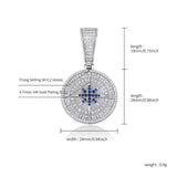 Hip Hop Compass Pendant with Tennis Chain