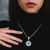 Hip Hop Compass Pendant with Tennis Chain
