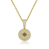 Hip Hop Compass Pendant with Tennis Chain