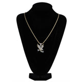 Hip Hop CZ Eagle Pendant Necklace Men Charm Jewelry