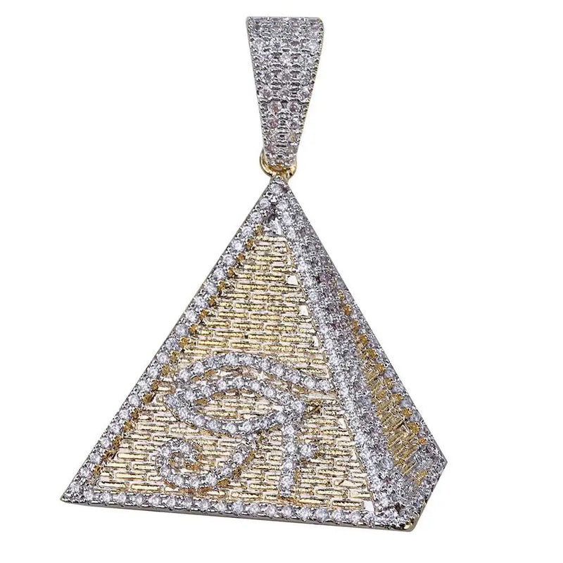 Hip Hop Egyptian Pyramid Eye of Horus Pendant Necklace