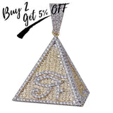 Hip Hop Egyptian Pyramid Eye of Horus Pendant Necklace