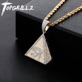 Hip Hop Egyptian Pyramid Eye of Horus Pendant Necklace