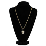 Hip Hop Iced Out CZ Lion Head Pendant Charm Necklace for Men