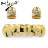 Yellow Plated CZ Stone Top Grillz & Classic Bottom