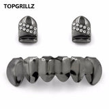 Yellow Plated CZ Stone Top Grillz & Classic Bottom