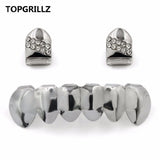 Yellow Plated CZ Stone Top Grillz & Classic Bottom