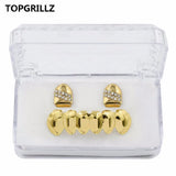 Yellow Plated CZ Stone Top Grillz & Classic Bottom